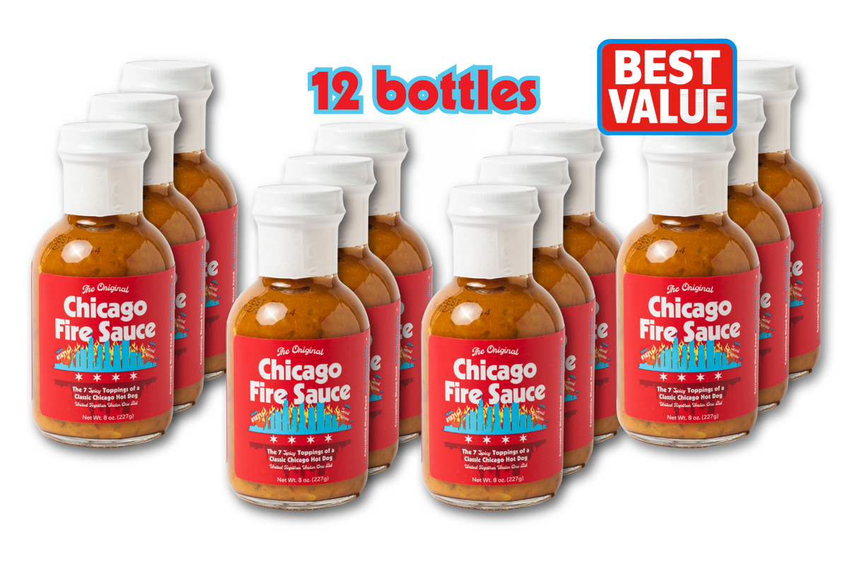 12 bottles of Chicago Fire Sauce with Best Value